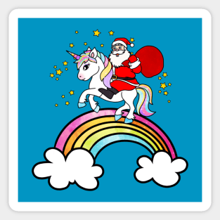 Santa claus and unicorn Sticker